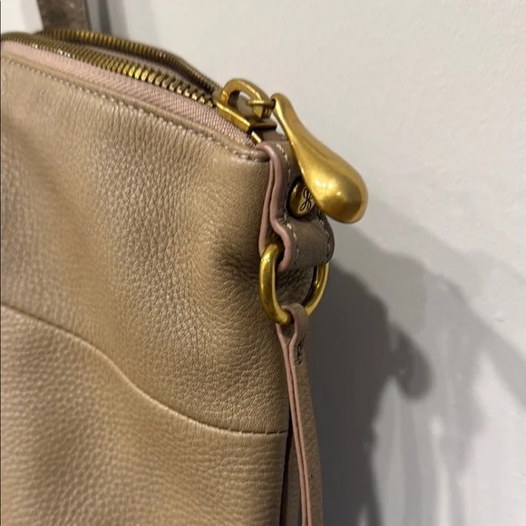 HOBO Tan Leather Tote with Fringe Details - Picture 4 of 7